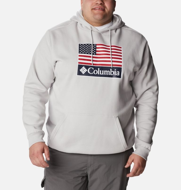 Men\'s Columbia CSC Country Logo Hoodie Light Grey | Plus Size CA-KL860